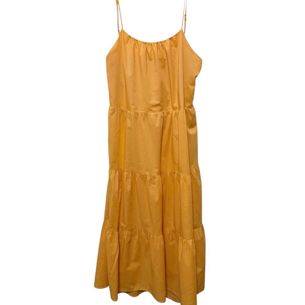 Ann Taylor (EUC) Loft Beach Yellow Strapless Tiered Maxi Sundress Size Medium
